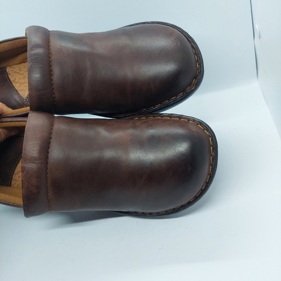 BORN Toby Duo Womens Shoes 10M Brown Slip On Mule Clog Loafer Leather Comfy - Picture 4 of 13